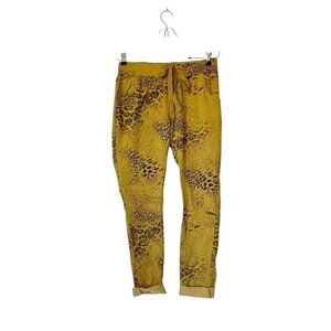 Venti6 Animal Print Stretch Jogger Pants in Brown - Sz XS